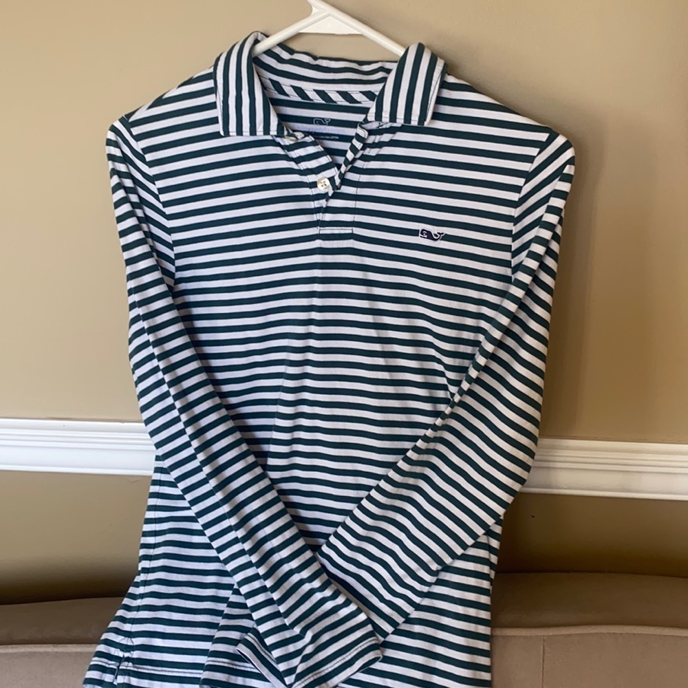 Vineyard Vines Stripped Long Sleeve Polo